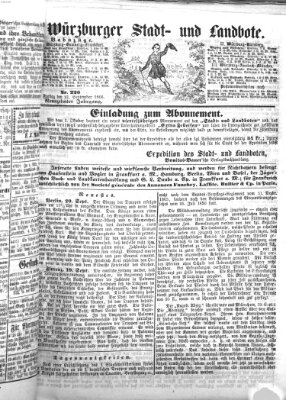 Würzburger Stadt- und Landbote Freitag 21. September 1866