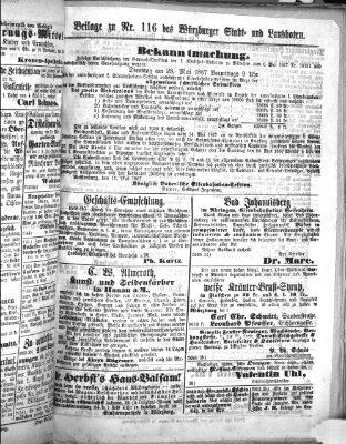 Würzburger Stadt- und Landbote Mittwoch 15. Mai 1867