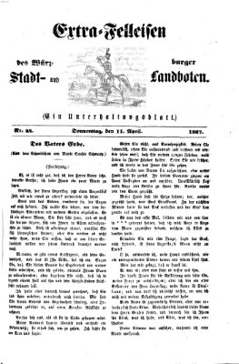 Extra-Felleisen (Würzburger Stadt- und Landbote) Donnerstag 11. April 1867
