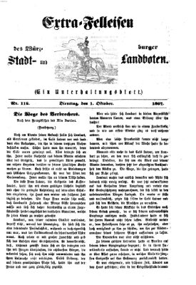 Extra-Felleisen (Würzburger Stadt- und Landbote) Dienstag 1. Oktober 1867