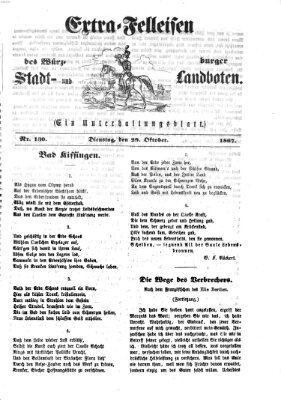 Extra-Felleisen (Würzburger Stadt- und Landbote) Dienstag 29. Oktober 1867