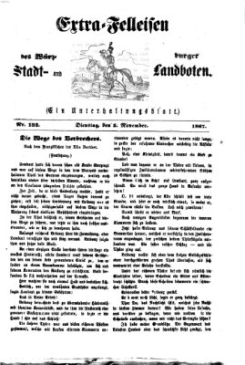 Extra-Felleisen (Würzburger Stadt- und Landbote) Dienstag 5. November 1867