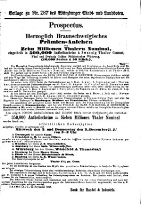 Würzburger Stadt- und Landbote Montag 30. November 1868