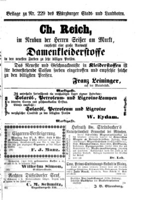 Würzburger Stadt- und Landbote Samstag 25. September 1869