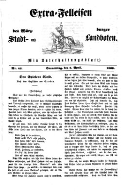 Extra-Felleisen (Würzburger Stadt- und Landbote) Donnerstag 8. April 1869