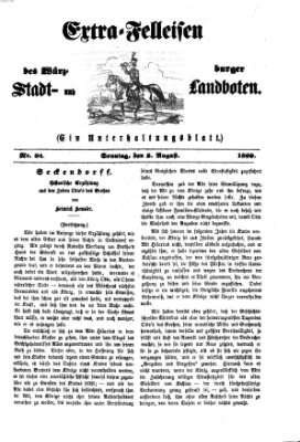 Extra-Felleisen (Würzburger Stadt- und Landbote) Sonntag 8. August 1869