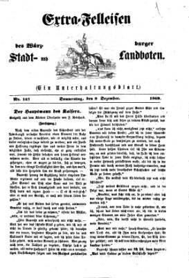 Extra-Felleisen (Würzburger Stadt- und Landbote) Donnerstag 9. Dezember 1869