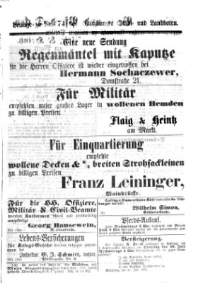 Würzburger Stadt- und Landbote Freitag 22. Juli 1870