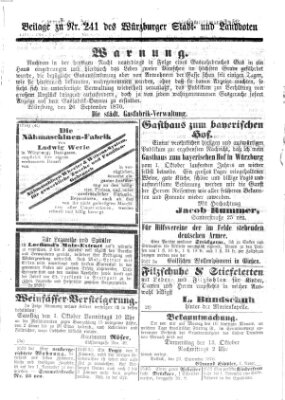 Würzburger Stadt- und Landbote Dienstag 27. September 1870