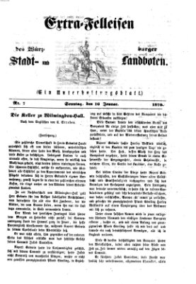 Extra-Felleisen (Würzburger Stadt- und Landbote) Sonntag 16. Januar 1870