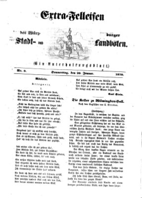 Extra-Felleisen (Würzburger Stadt- und Landbote) Donnerstag 20. Januar 1870