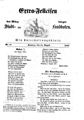 Extra-Felleisen (Würzburger Stadt- und Landbote) Sonntag 14. August 1870