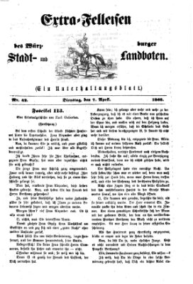 Extra-Felleisen (Würzburger Stadt- und Landbote) Dienstag 7. April 1868