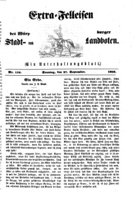 Extra-Felleisen (Würzburger Stadt- und Landbote) Sonntag 27. September 1868