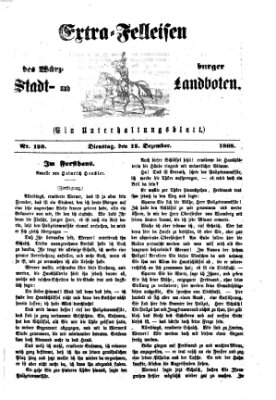 Extra-Felleisen (Würzburger Stadt- und Landbote) Dienstag 15. Dezember 1868