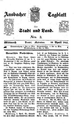 Ansbacher Tagblatt für Stadt und Land Mittwoch 10. April 1844