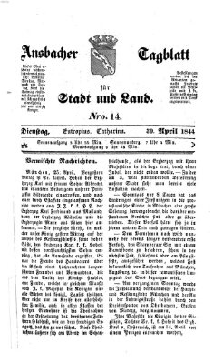 Ansbacher Tagblatt für Stadt und Land Dienstag 30. April 1844