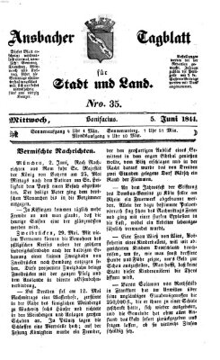 Ansbacher Tagblatt für Stadt und Land Mittwoch 5. Juni 1844