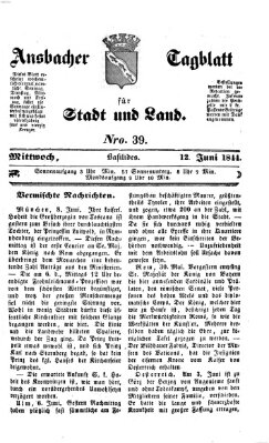 Ansbacher Tagblatt für Stadt und Land Mittwoch 12. Juni 1844