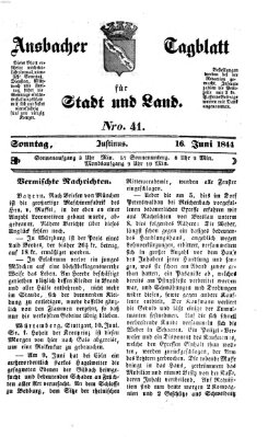 Ansbacher Tagblatt für Stadt und Land Sonntag 16. Juni 1844