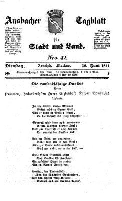 Ansbacher Tagblatt für Stadt und Land Dienstag 18. Juni 1844