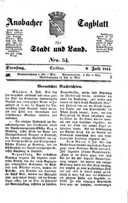 Ansbacher Tagblatt für Stadt und Land Dienstag 9. Juli 1844