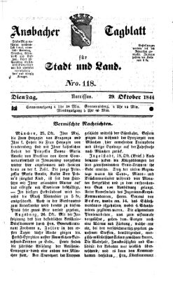 Ansbacher Tagblatt für Stadt und Land Dienstag 29. Oktober 1844