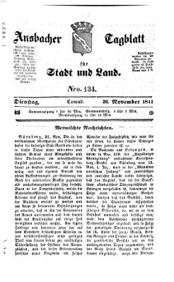 Ansbacher Tagblatt für Stadt und Land Dienstag 26. November 1844