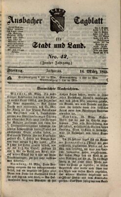 Ansbacher Tagblatt für Stadt und Land Freitag 14. März 1845