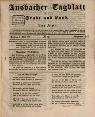 Ansbacher Tagblatt für Stadt und Land Freitag 2. Mai 1845