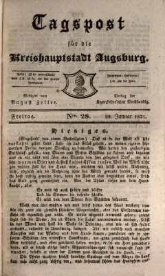 Tagblatt für die Kreishauptstadt Augsburg (Augsburger Tagblatt) Freitag 28. Januar 1831