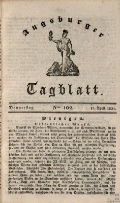 Augsburger Tagblatt Donnerstag 14. April 1831