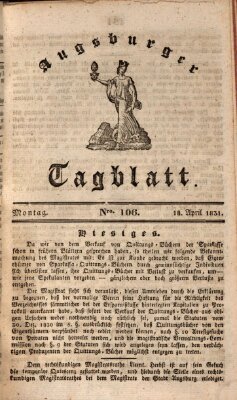 Augsburger Tagblatt Montag 18. April 1831