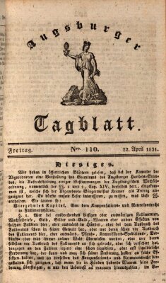 Augsburger Tagblatt Freitag 22. April 1831