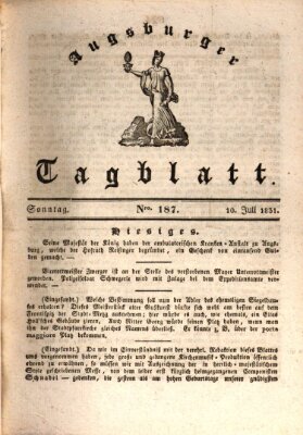 Augsburger Tagblatt Sonntag 10. Juli 1831