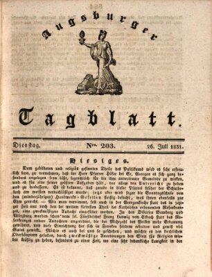 Augsburger Tagblatt Dienstag 26. Juli 1831