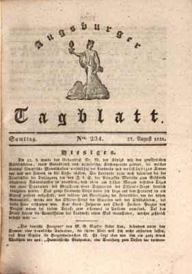 Augsburger Tagblatt Samstag 27. August 1831