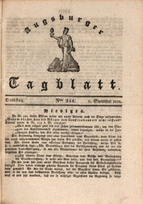 Augsburger Tagblatt Dienstag 6. September 1831