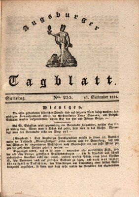Augsburger Tagblatt Samstag 17. September 1831
