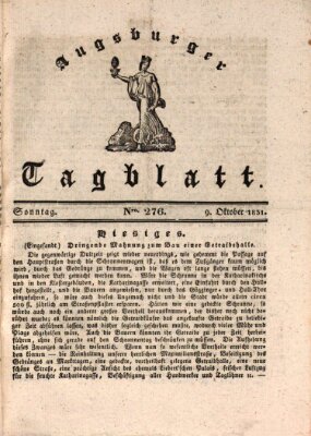 Augsburger Tagblatt Sonntag 9. Oktober 1831