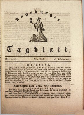 Augsburger Tagblatt Mittwoch 26. Oktober 1831