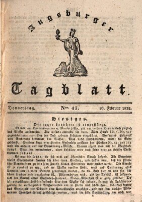 Augsburger Tagblatt Donnerstag 16. Februar 1832