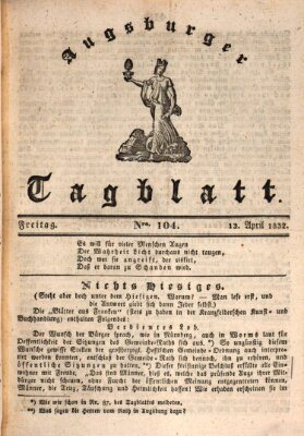 Augsburger Tagblatt Freitag 13. April 1832