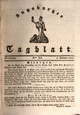 Augsburger Tagblatt Sonntag 3. Februar 1833