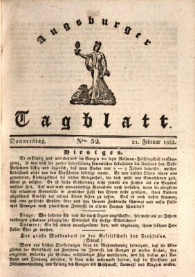 Augsburger Tagblatt Donnerstag 21. Februar 1833
