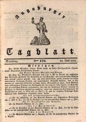 Augsburger Tagblatt Sonntag 23. Juni 1833
