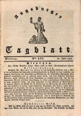 Augsburger Tagblatt Sonntag 30. Juni 1833