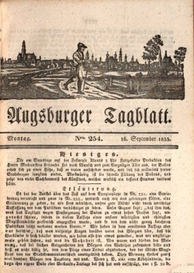 Augsburger Tagblatt Montag 16. September 1833