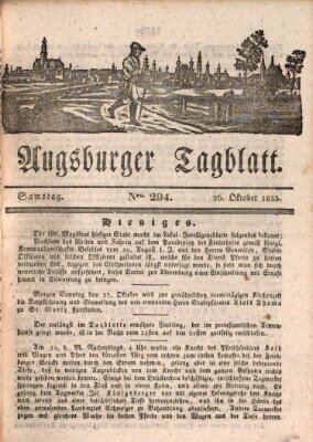 Augsburger Tagblatt Samstag 26. Oktober 1833