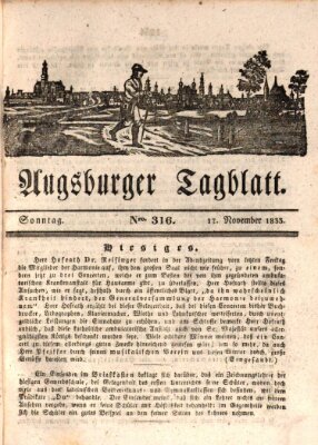 Augsburger Tagblatt Sonntag 17. November 1833